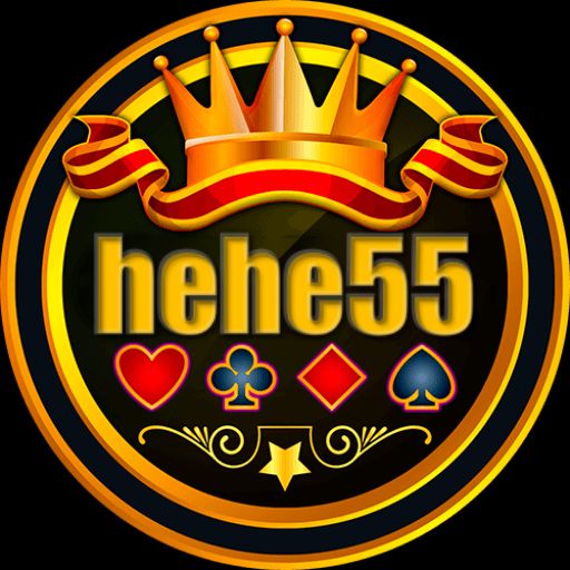 hehe55 themed cartoon characters with coins, mobile gaming elements, and celebratory rewards